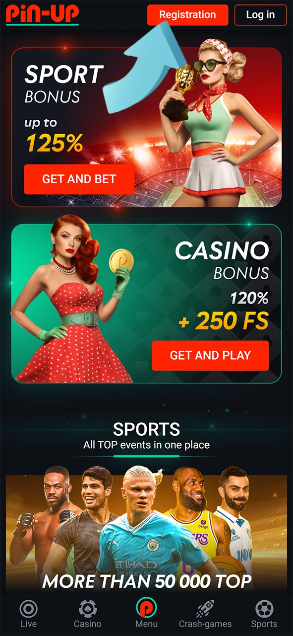 Check out our official Pin-Up Casino page and register.