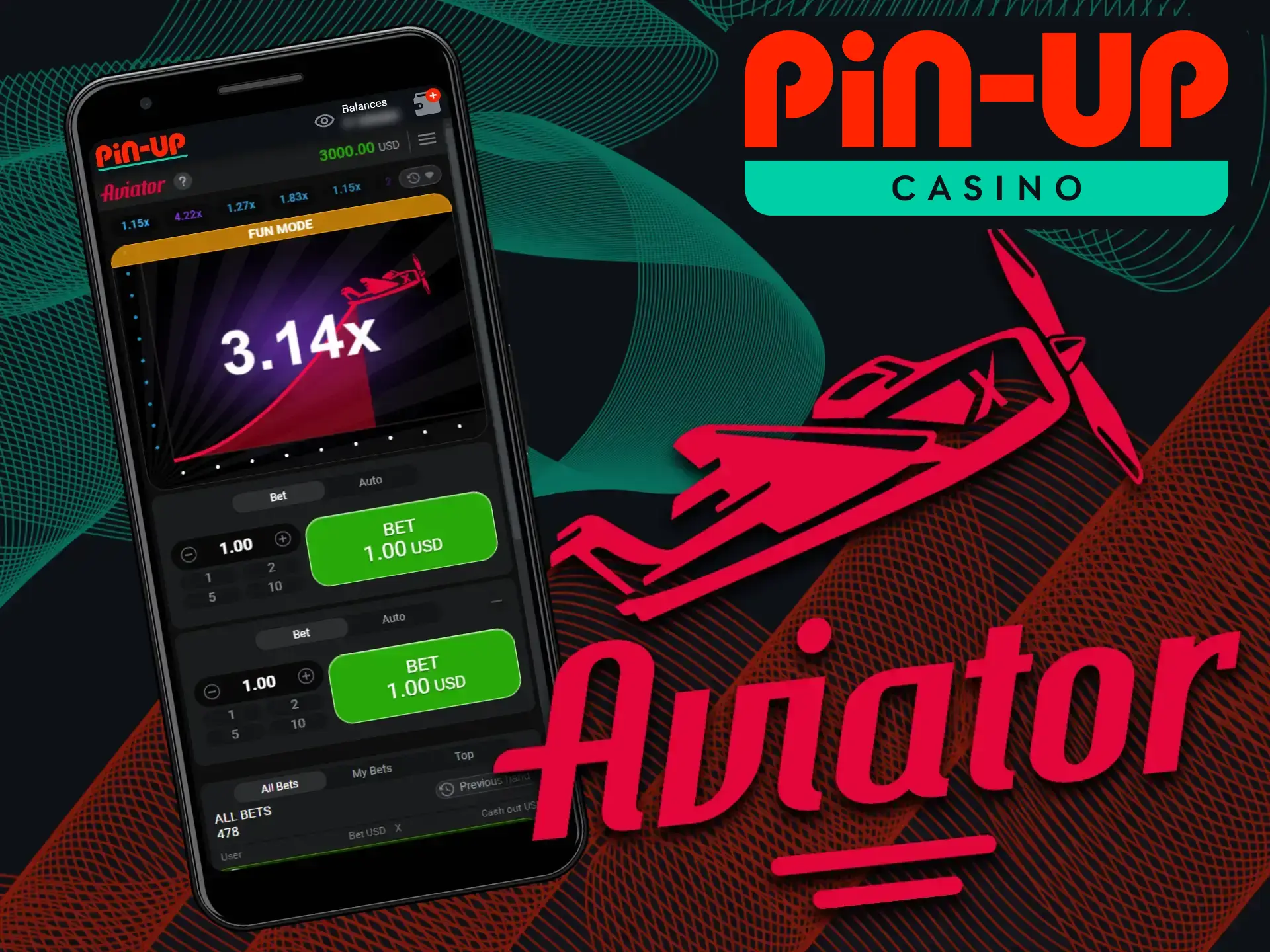 Enjoy the Aviator experience through the Pin-Up Casino application.