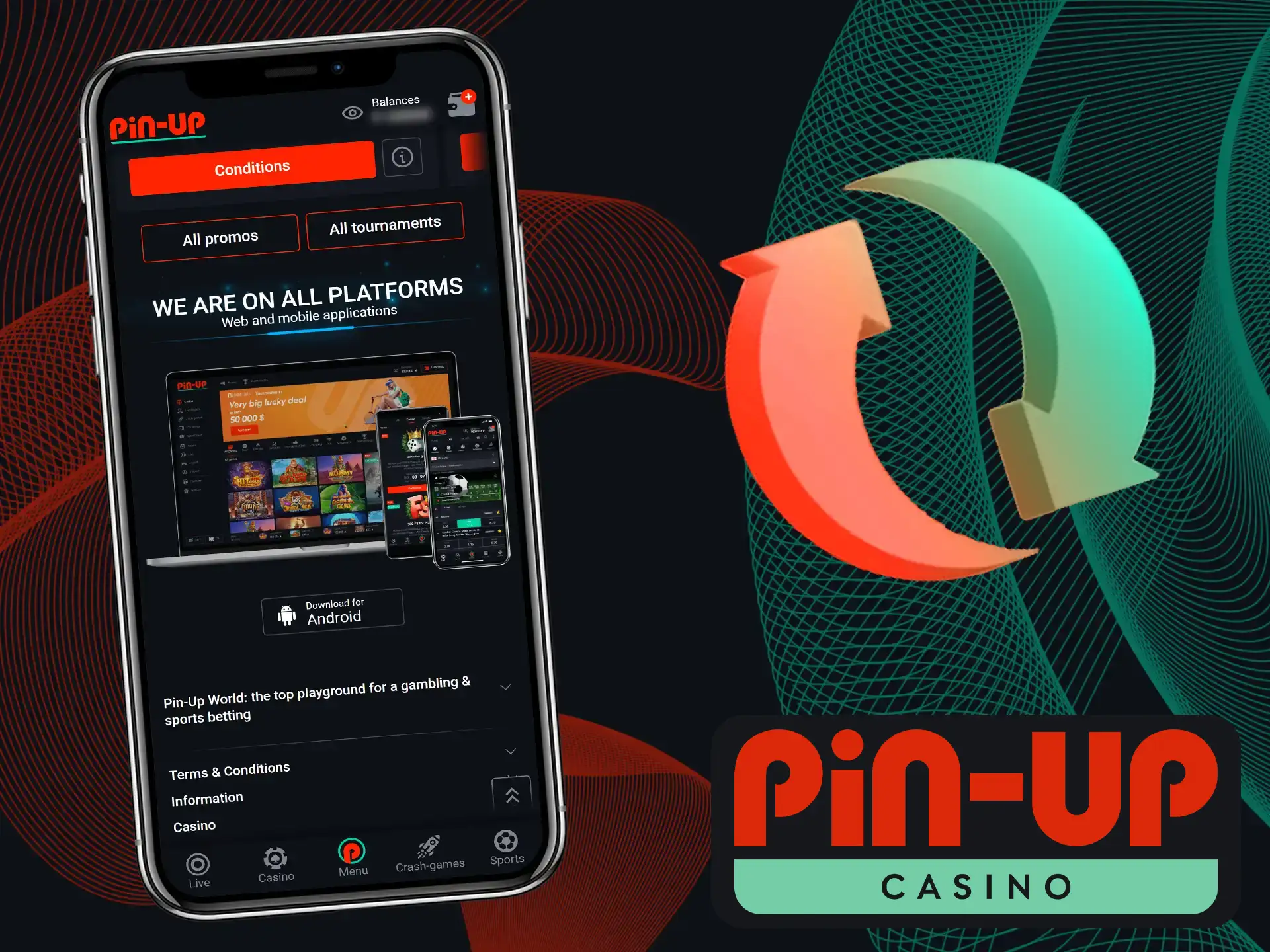 We are continually adding new features and improvements to the Pin-Up Casino app.