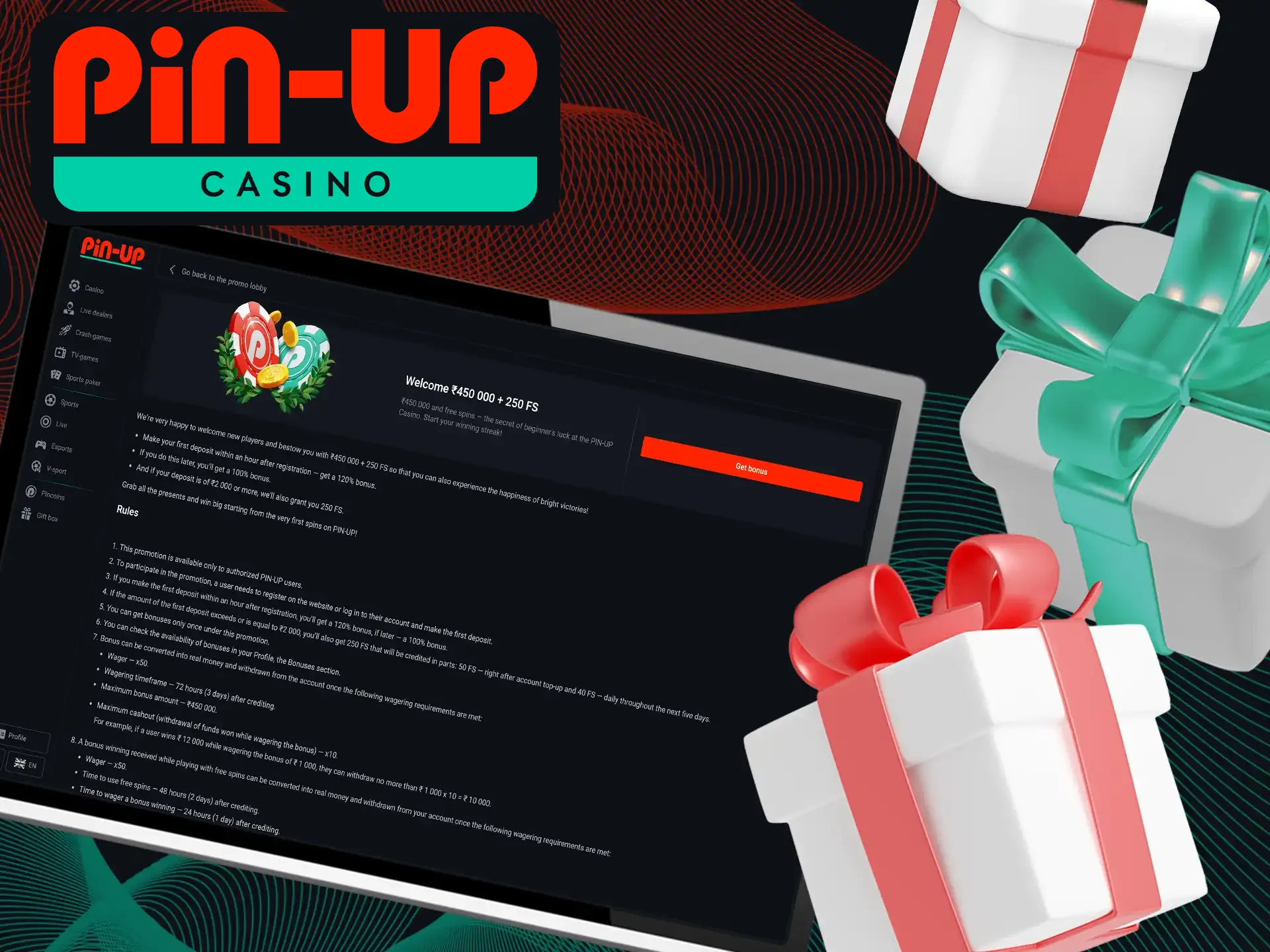 To withdraw your bonus funds at Pin-Up Casino, you must first meet the wagering obligations.