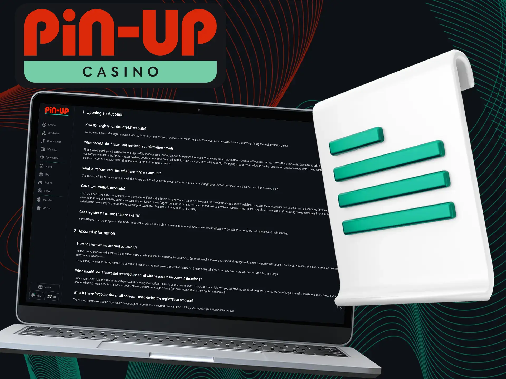 Adhere to the guidelines throughout the Pin-Up Casino registration procedure.