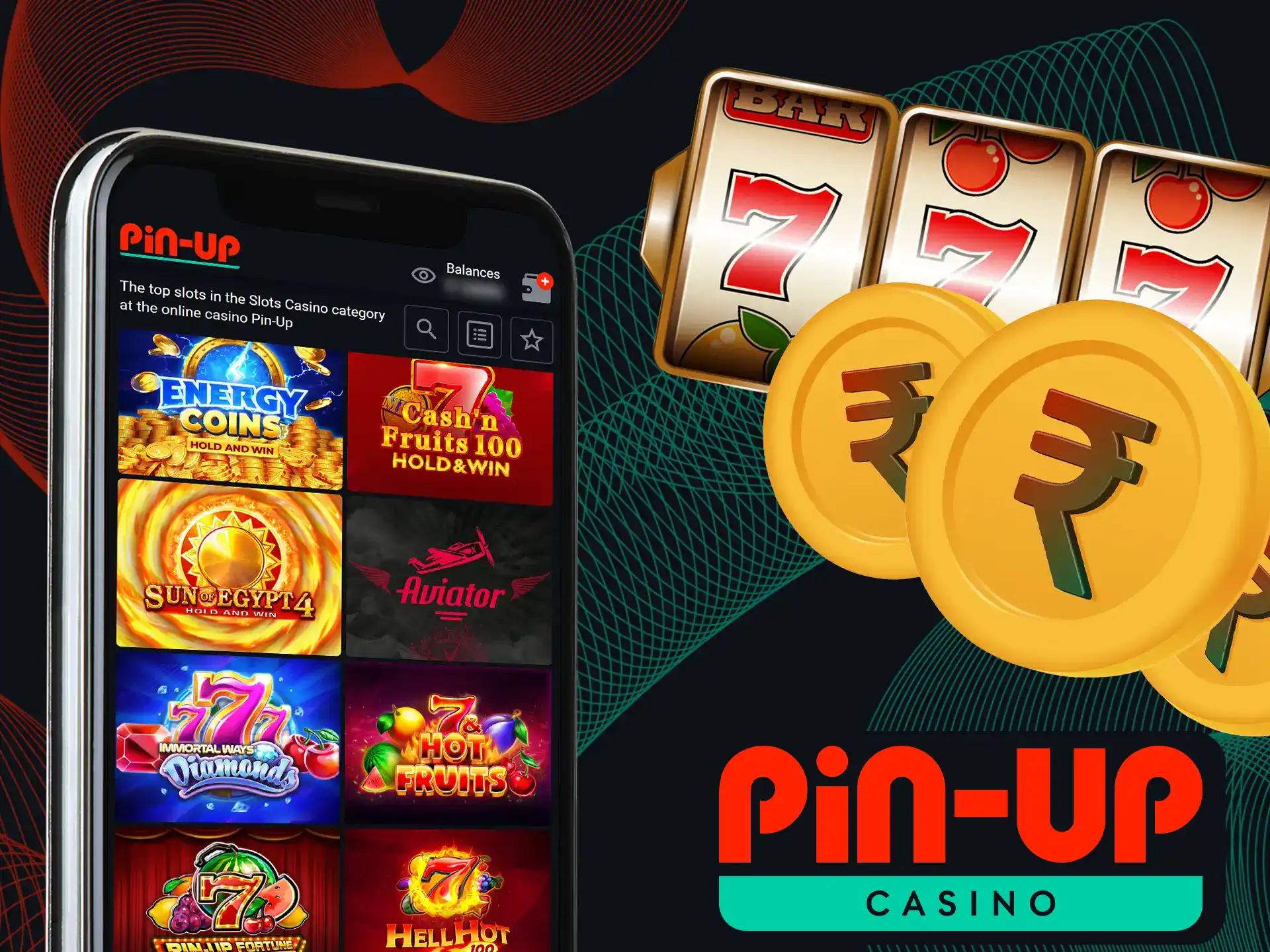 Play your favorite slots whenever and wherever you like with the easy-to-use Pin-Up Casino mobile app.