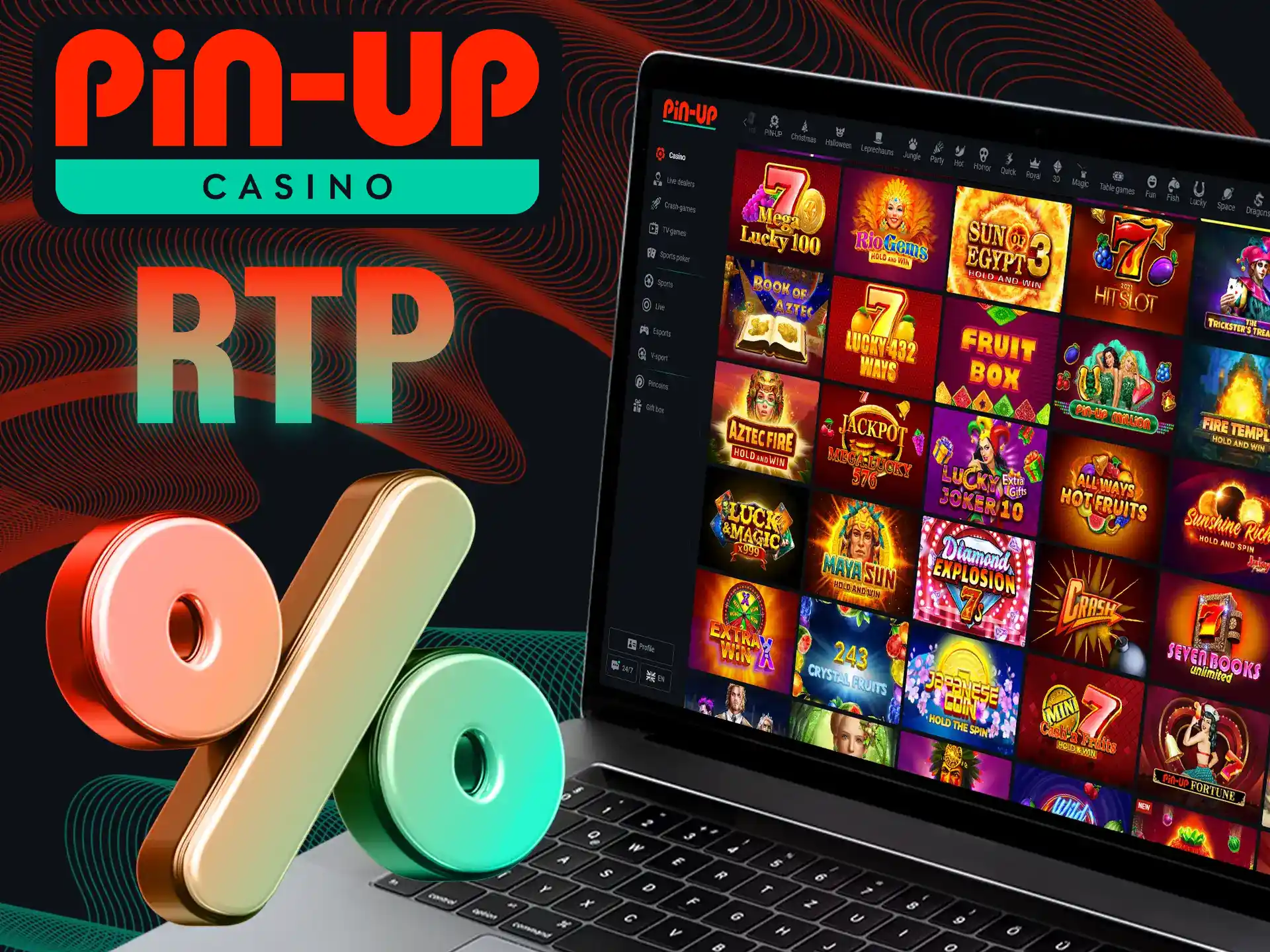 Pin-Up Casino provides a selection of slots featuring a range of RTPs.