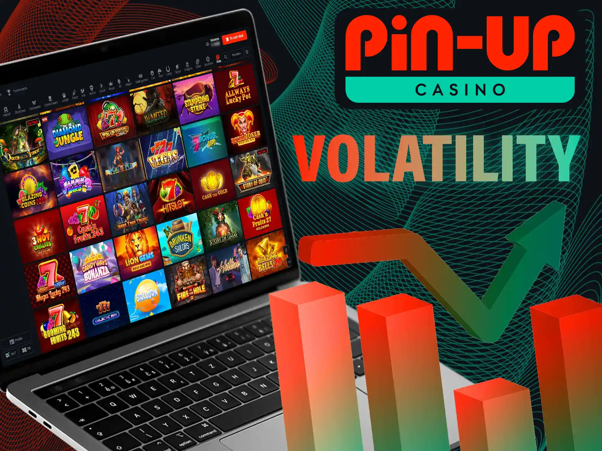 Pin-Up Casino features a range of slots that come with varying levels of volatility.